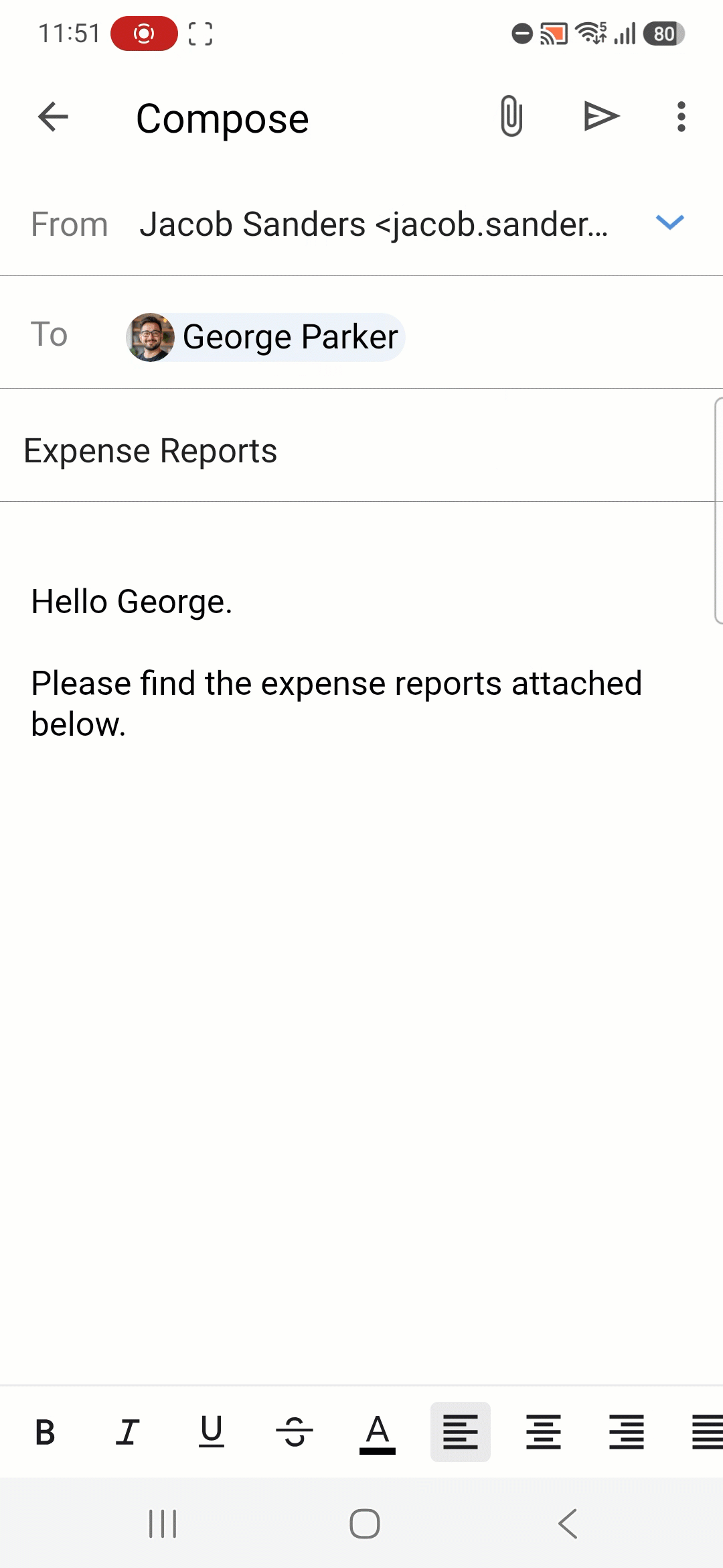 Ask read receipts in Zoho Mail Android app
