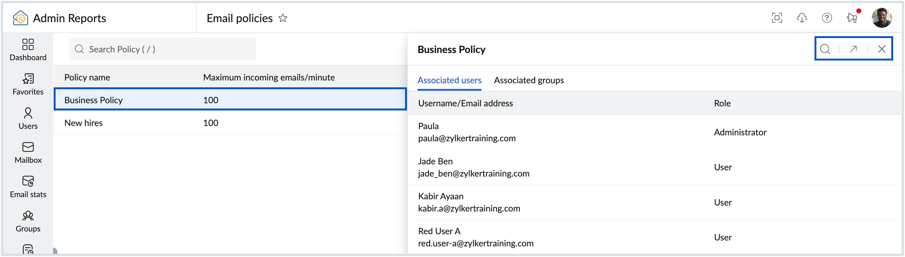 Associated users