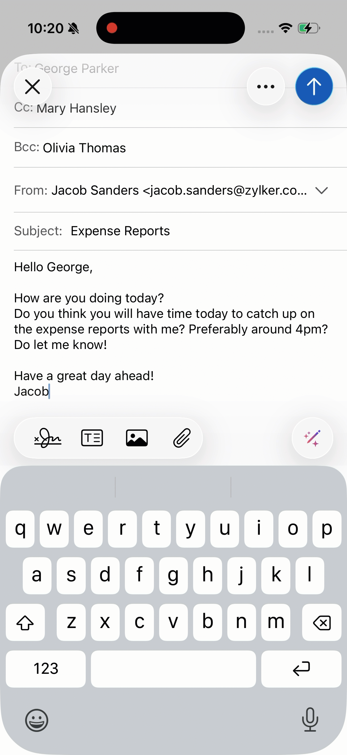 Attach files Attach files in Zoho Mail iOS app