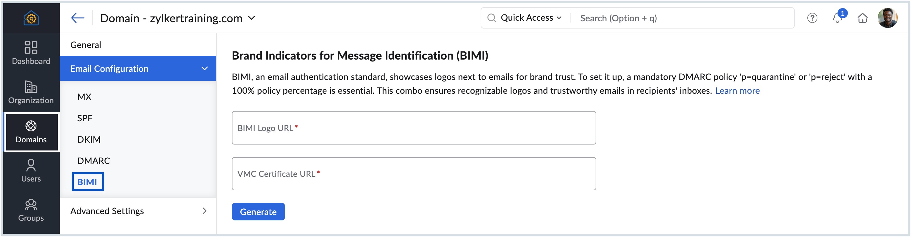 BIMI Configuration
