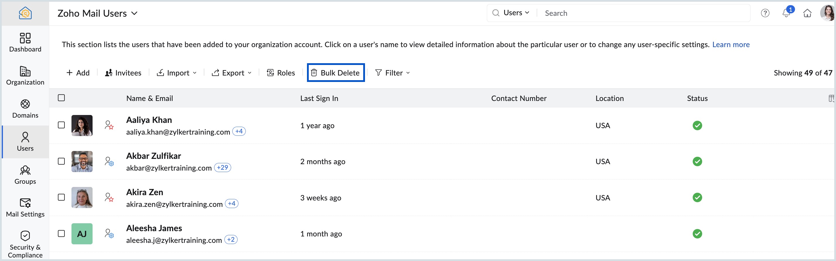 Bulk delete users via CSV file