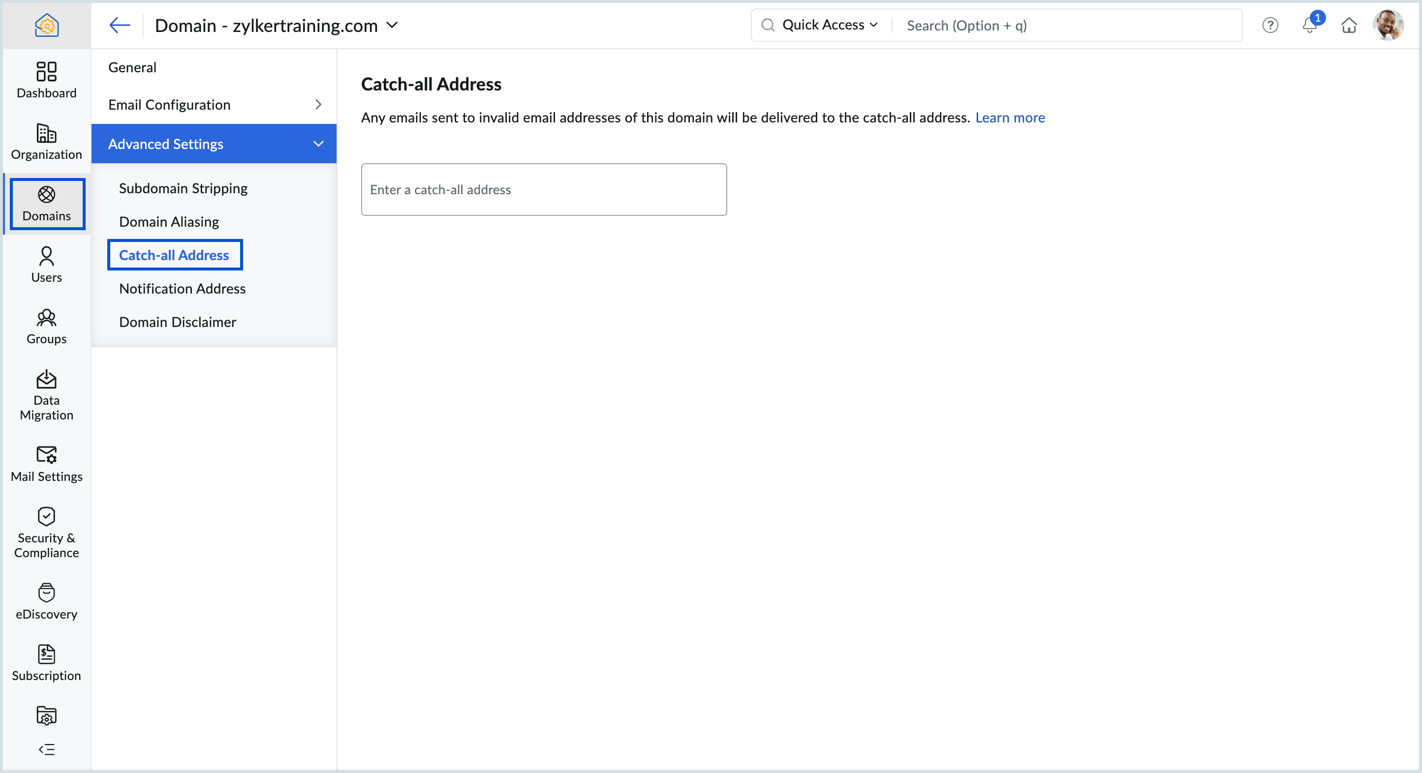 Catch-all address catch-all address