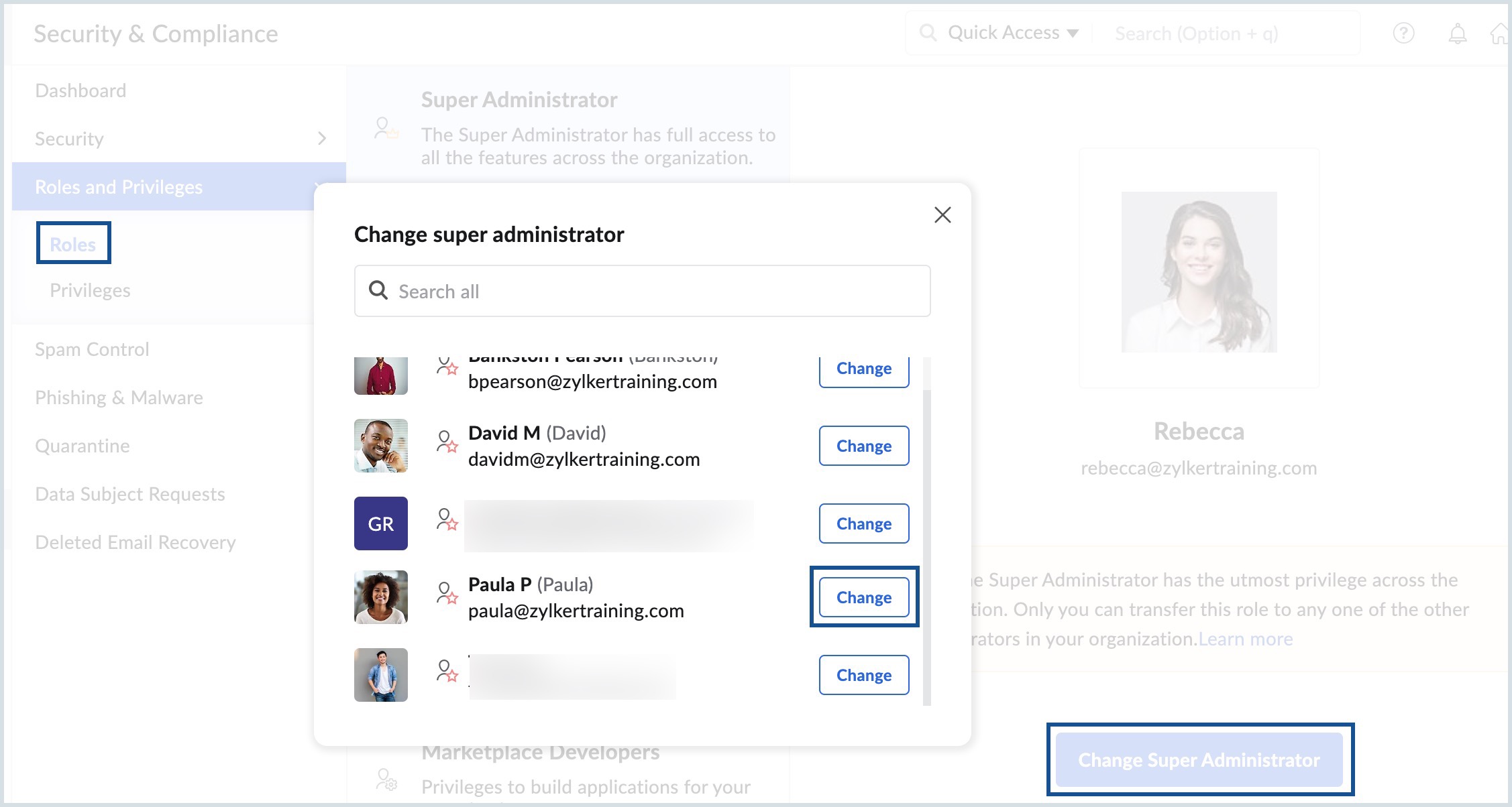 Modify Super Administrator Modify Super Administrator