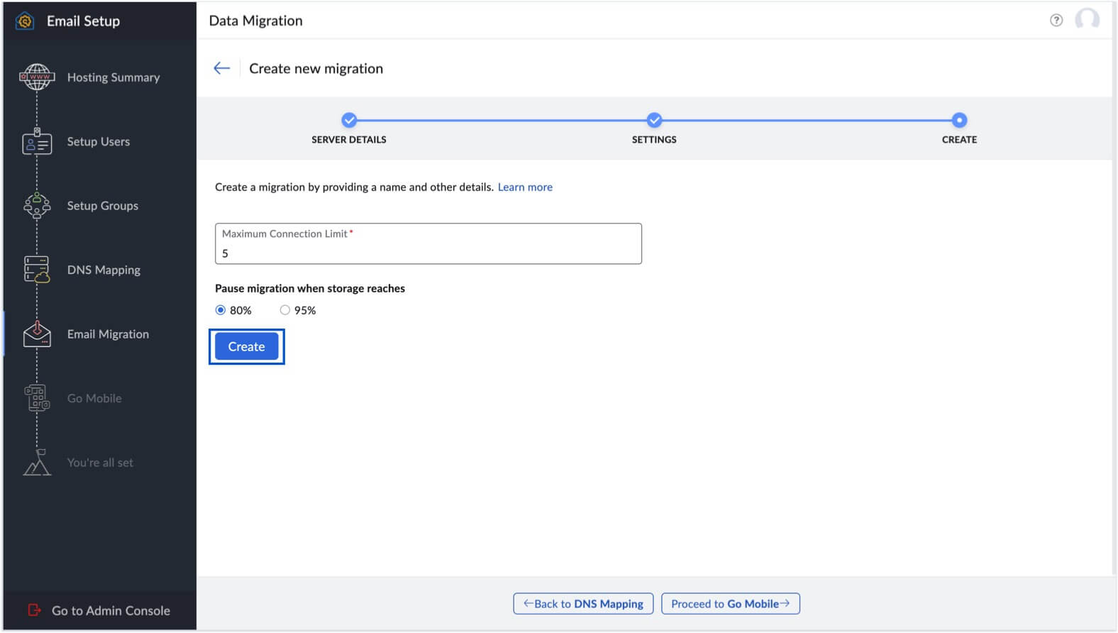 Create migration Create migration