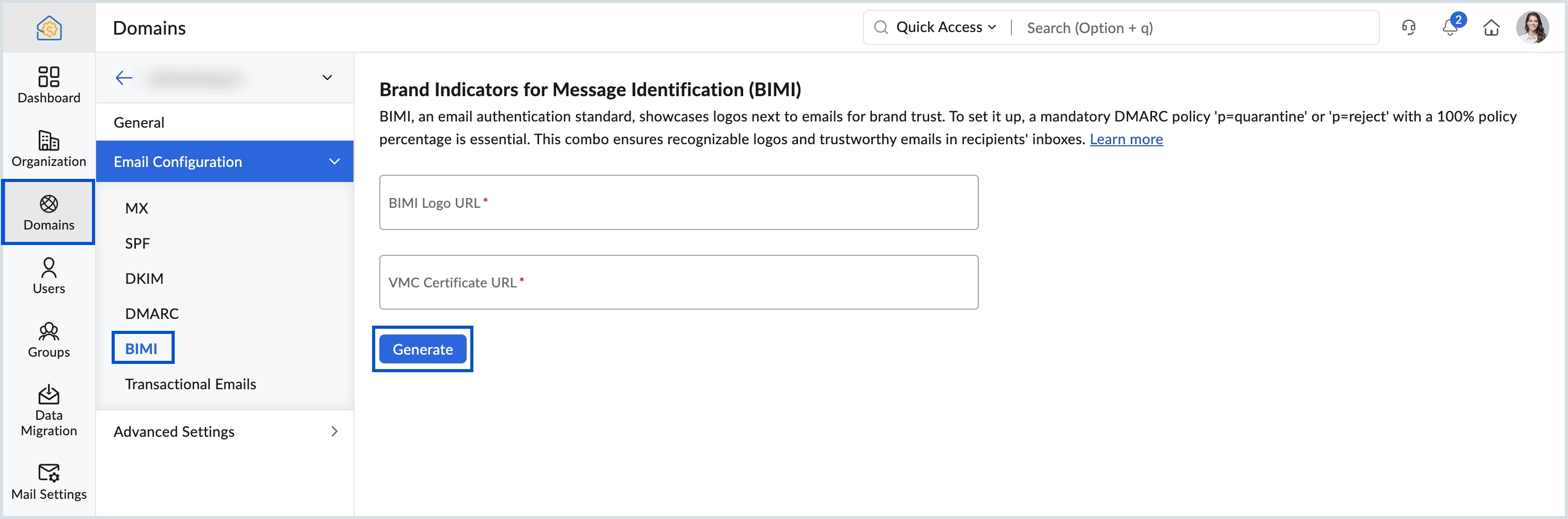 configure BIMI configure BIMI