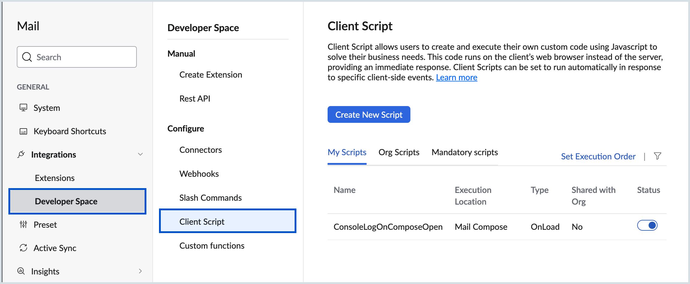 Client script Client script