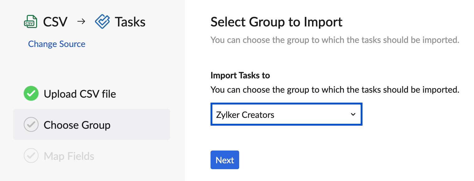 Choose group