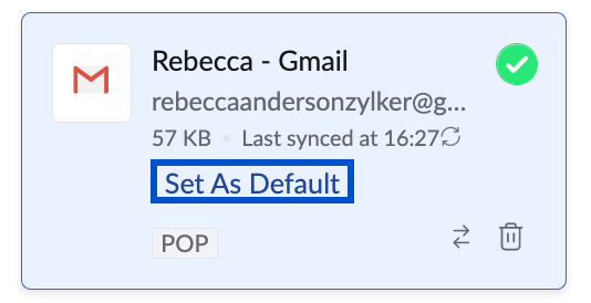Set as default account Set as default account