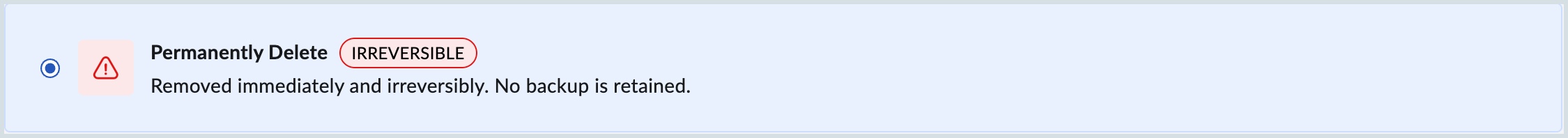 Delete forever Delete forever