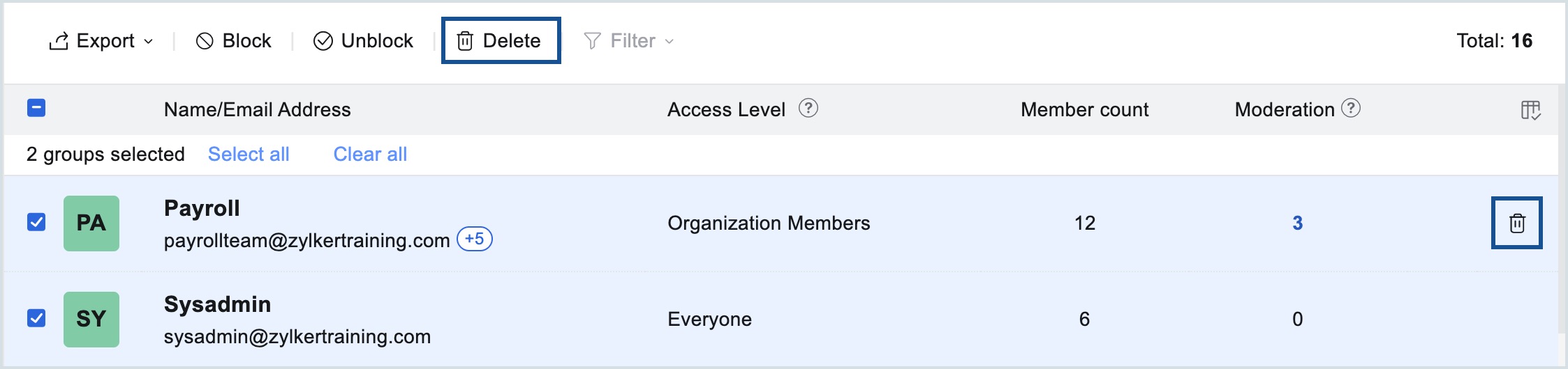 delete groups delete groups