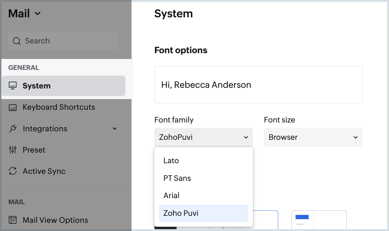 Display font Display font
