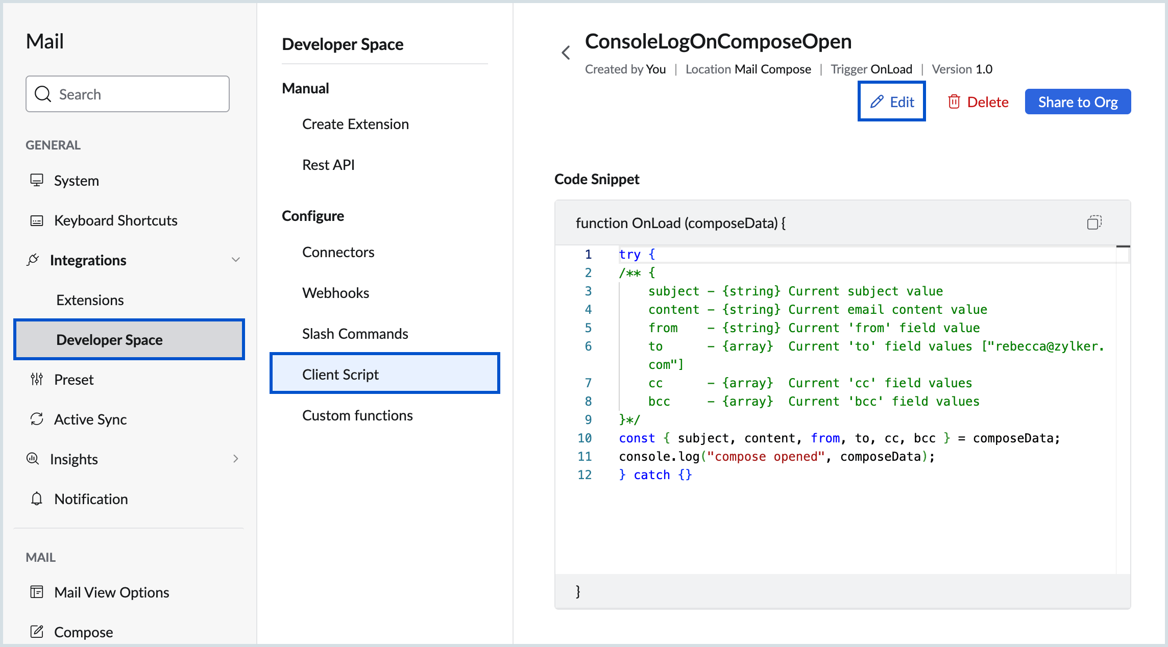 Edit a script Edit a script