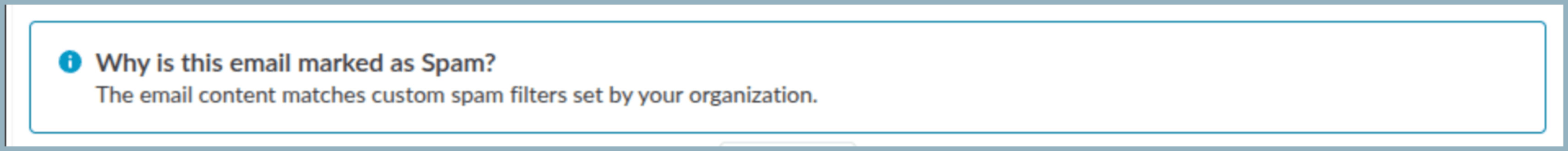 Email content matches spam filters set by organization Email content matches spam filters set by organization