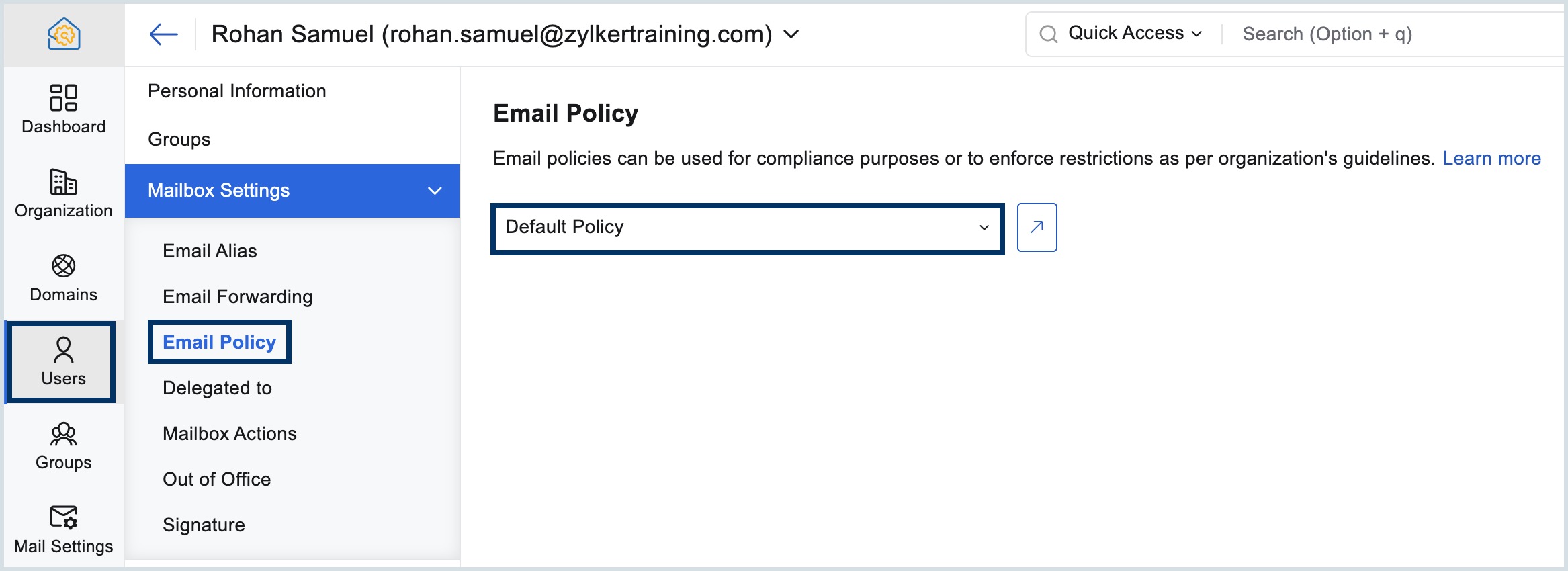 email policy
