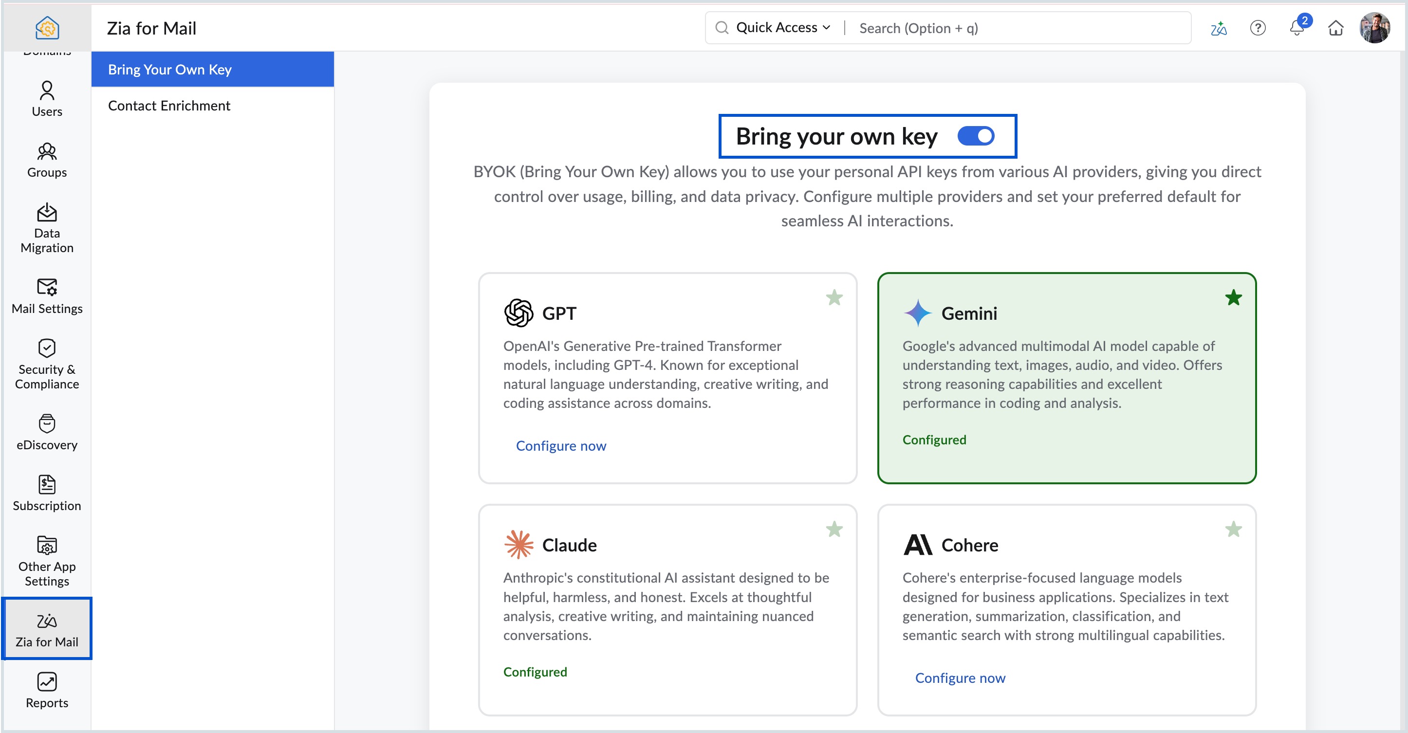 enable byok enable byok
