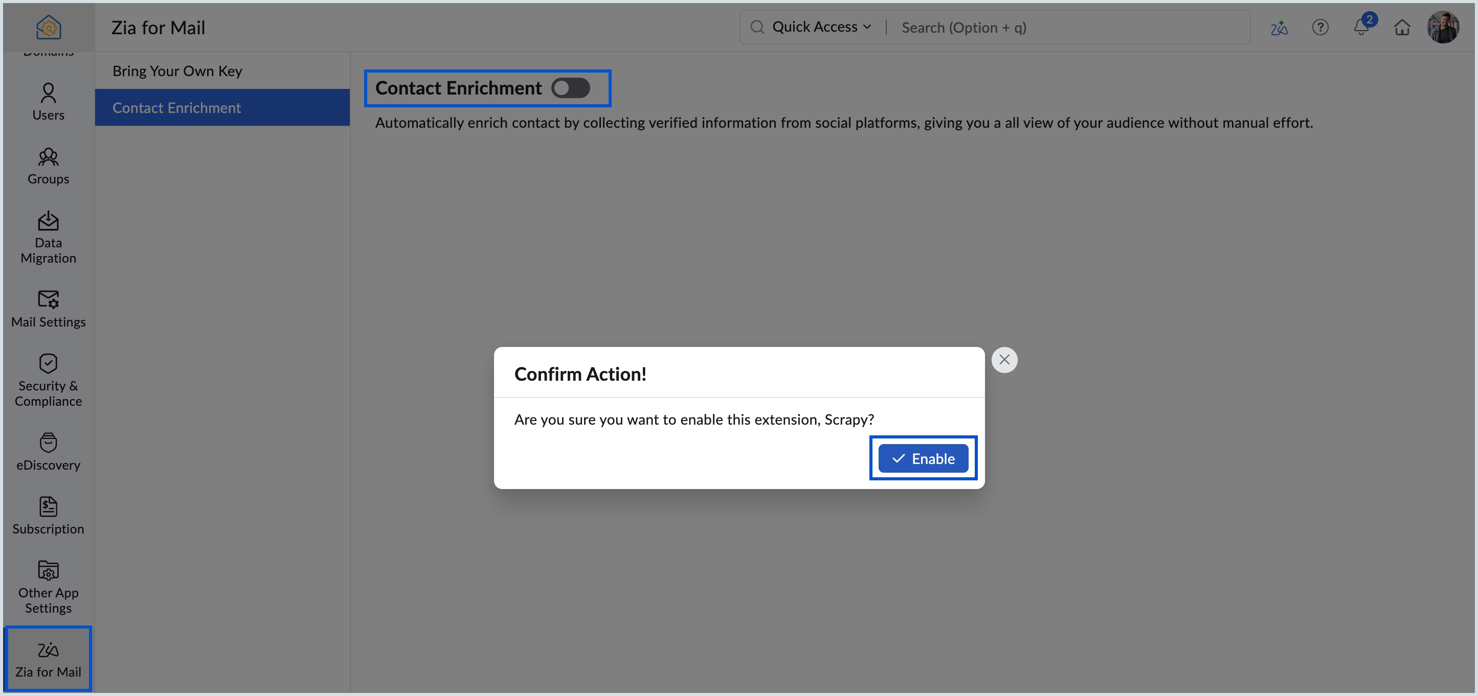 enable contact enrichment enable contact enrichment