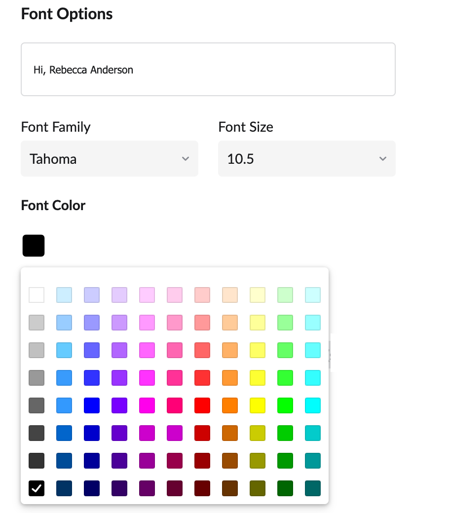 Font color