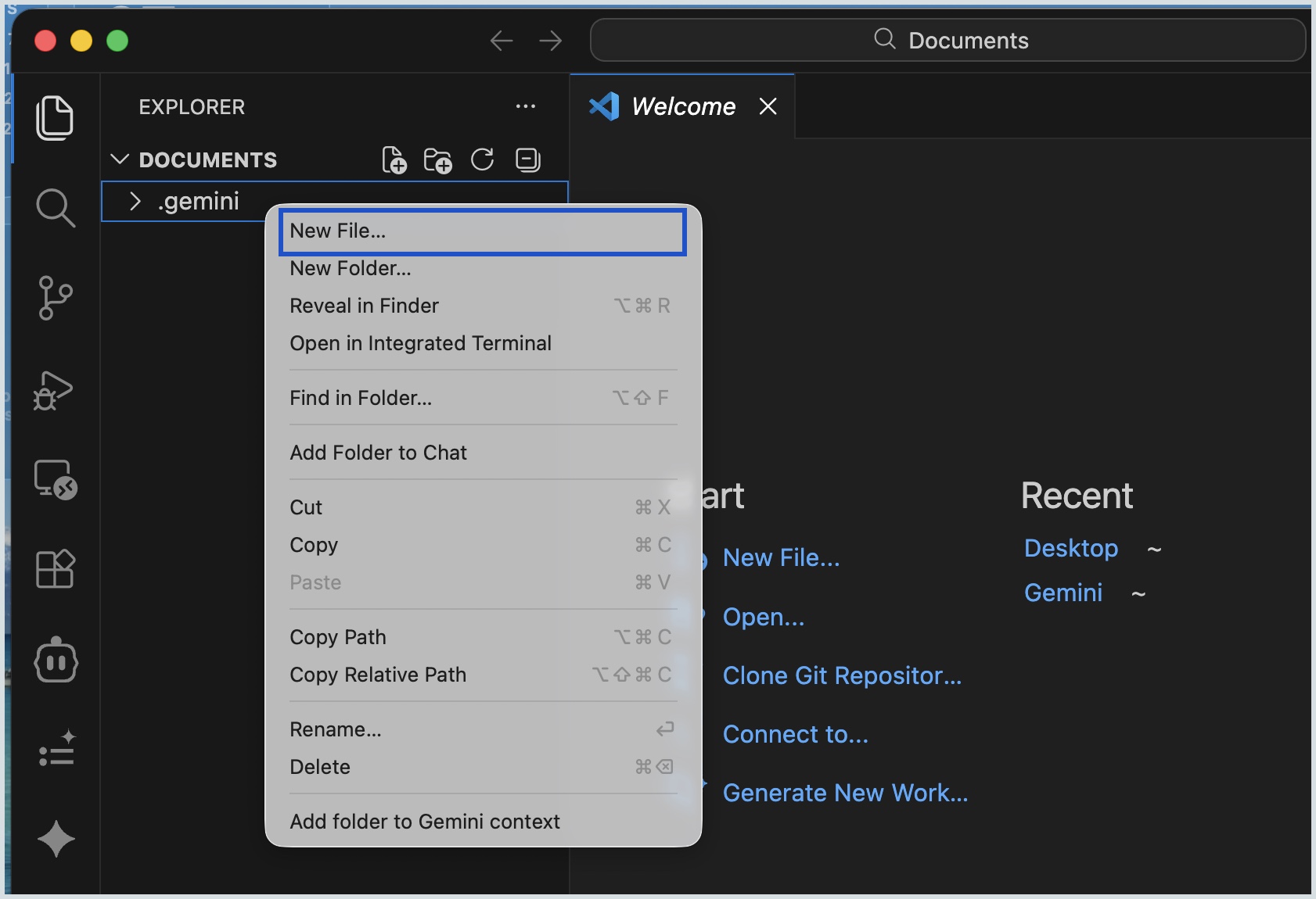 create new file create new file