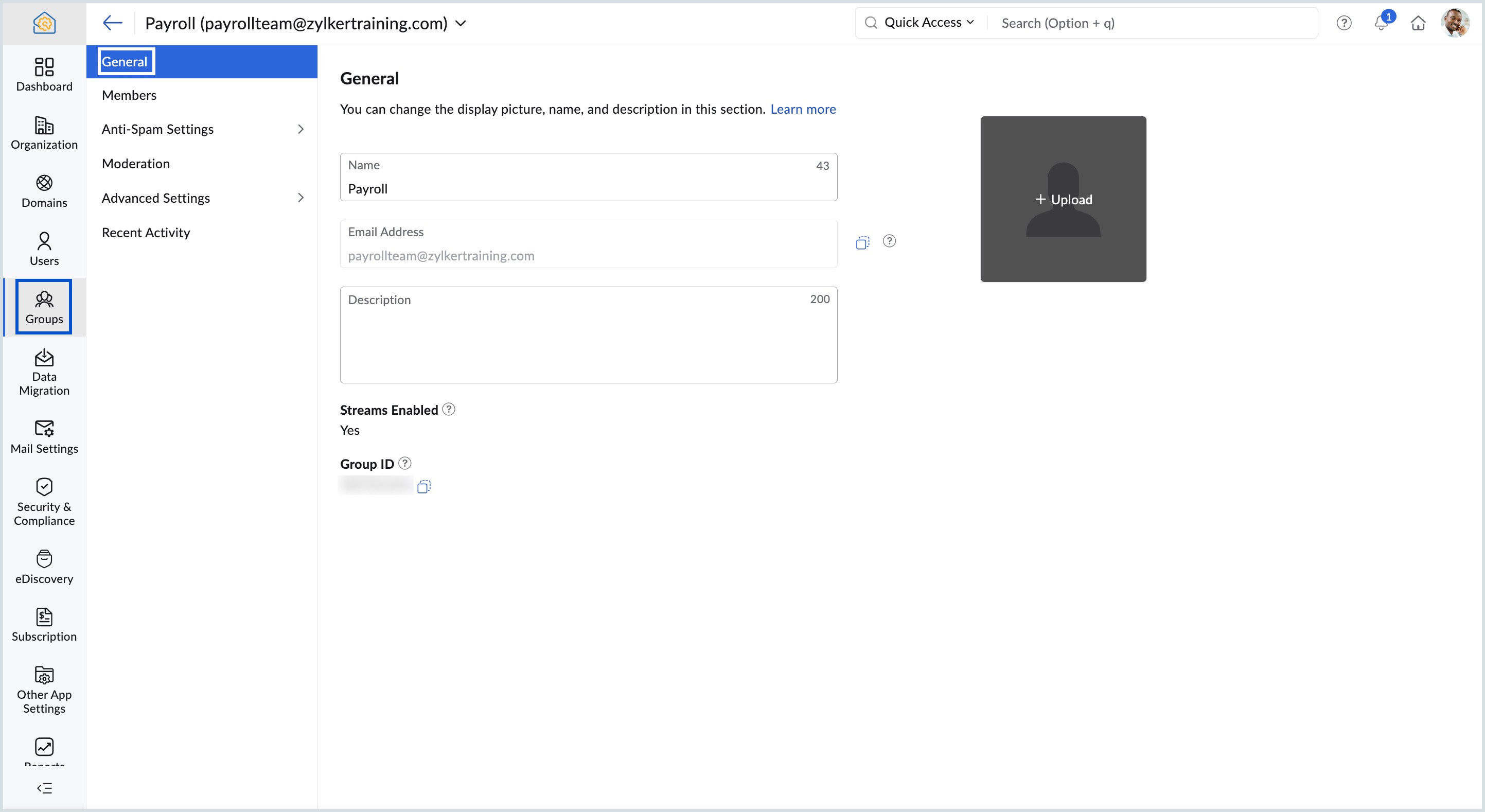 General group settings