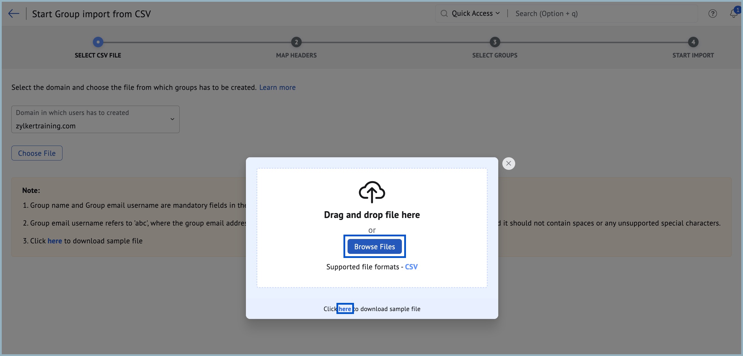 Sample CSV file Download the sample CSV file