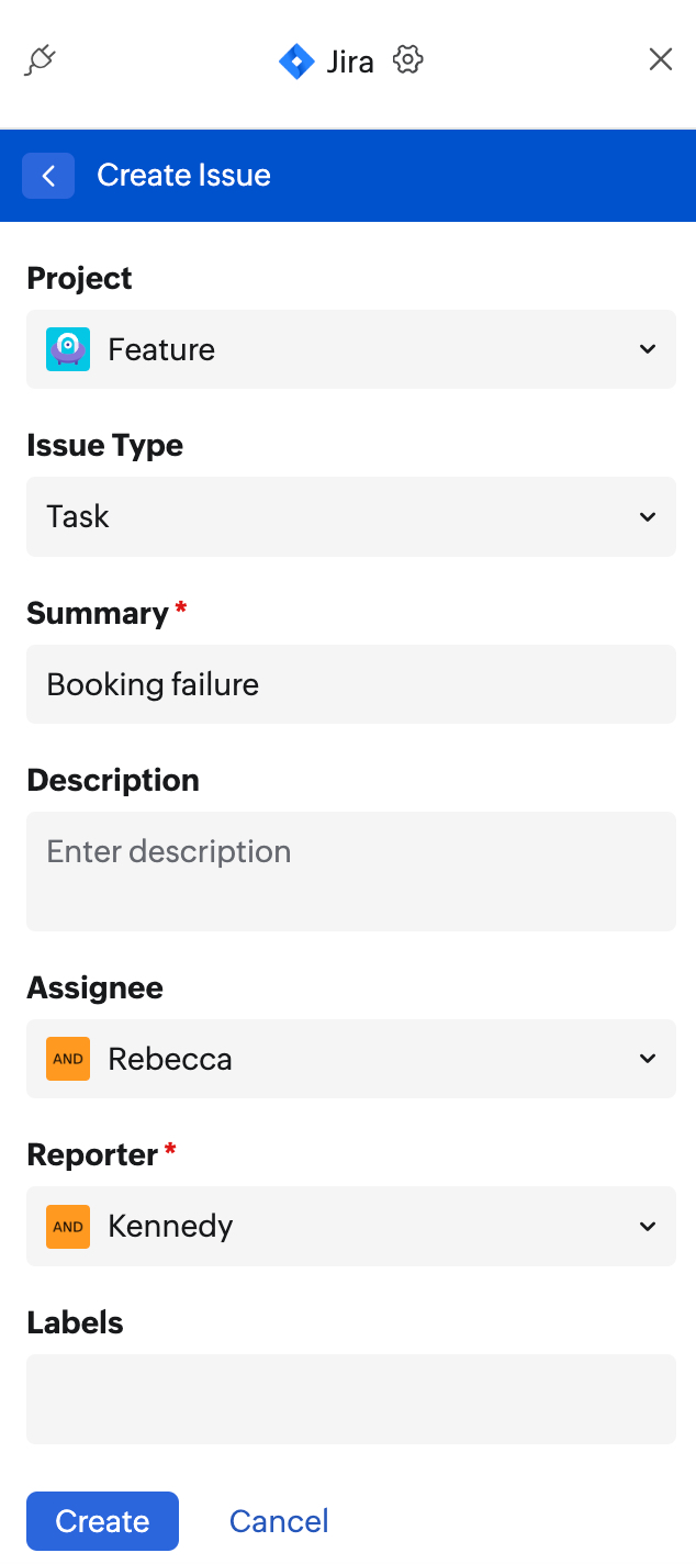 Create issue Create issue