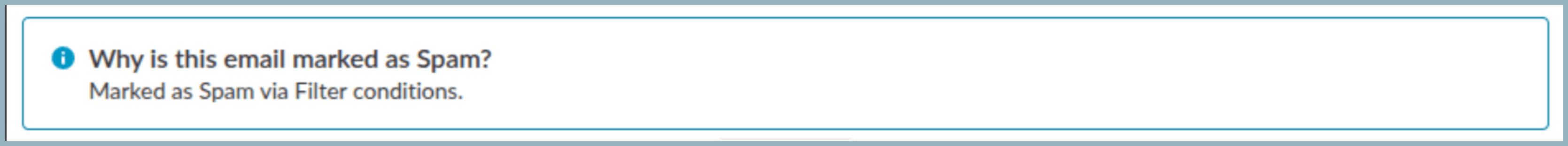 Marked as spam via filter conditions Marked as spam via filter conditions