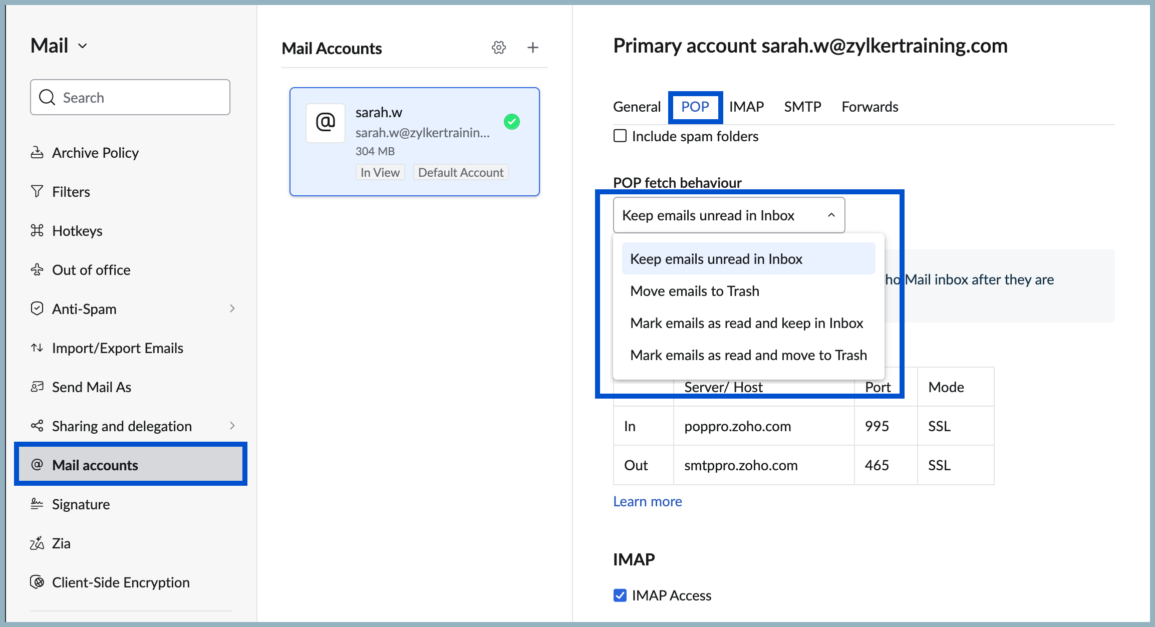 POP fetch behaviour POP fetch behaviour