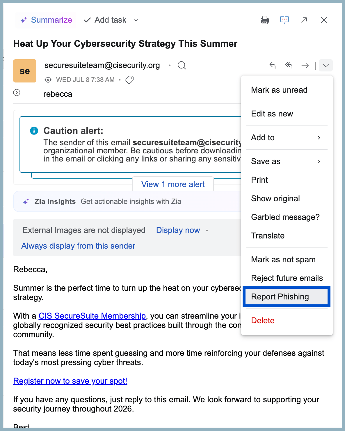 Report phishing Report phishing