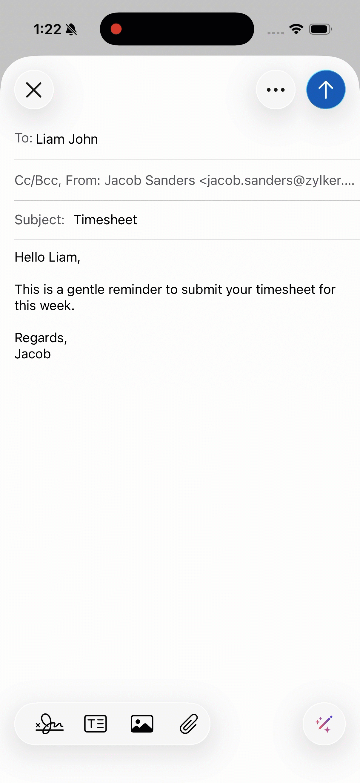 Schedule recurring emails Schedule recurring mails in Zoho mail mobile iOS app