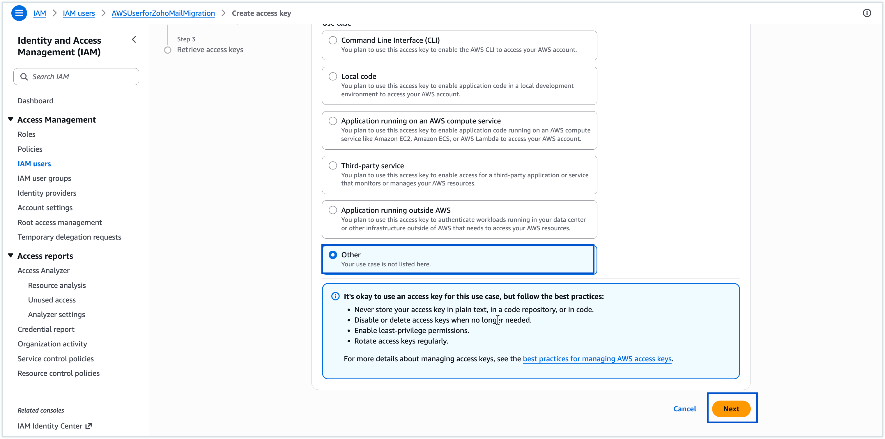 Select Permissions Policy
