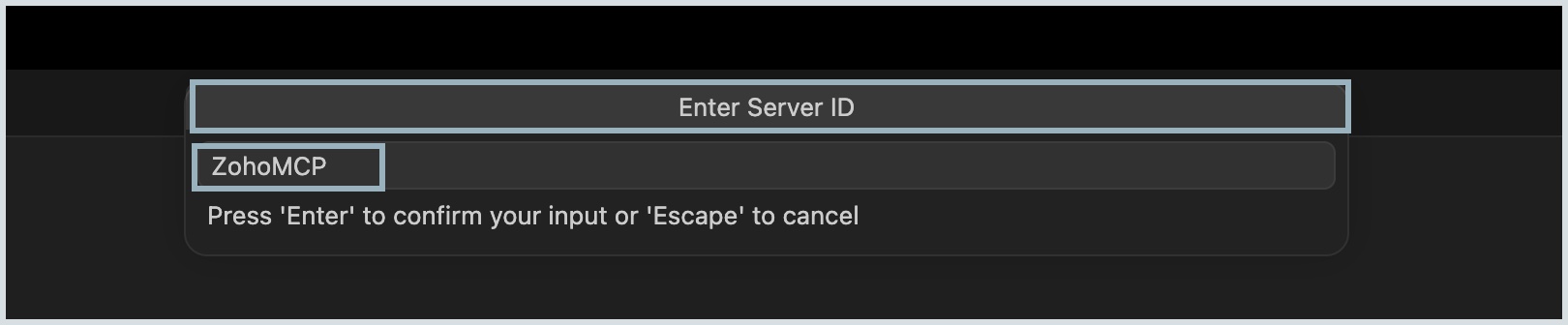 Enter server ID Enter server ID