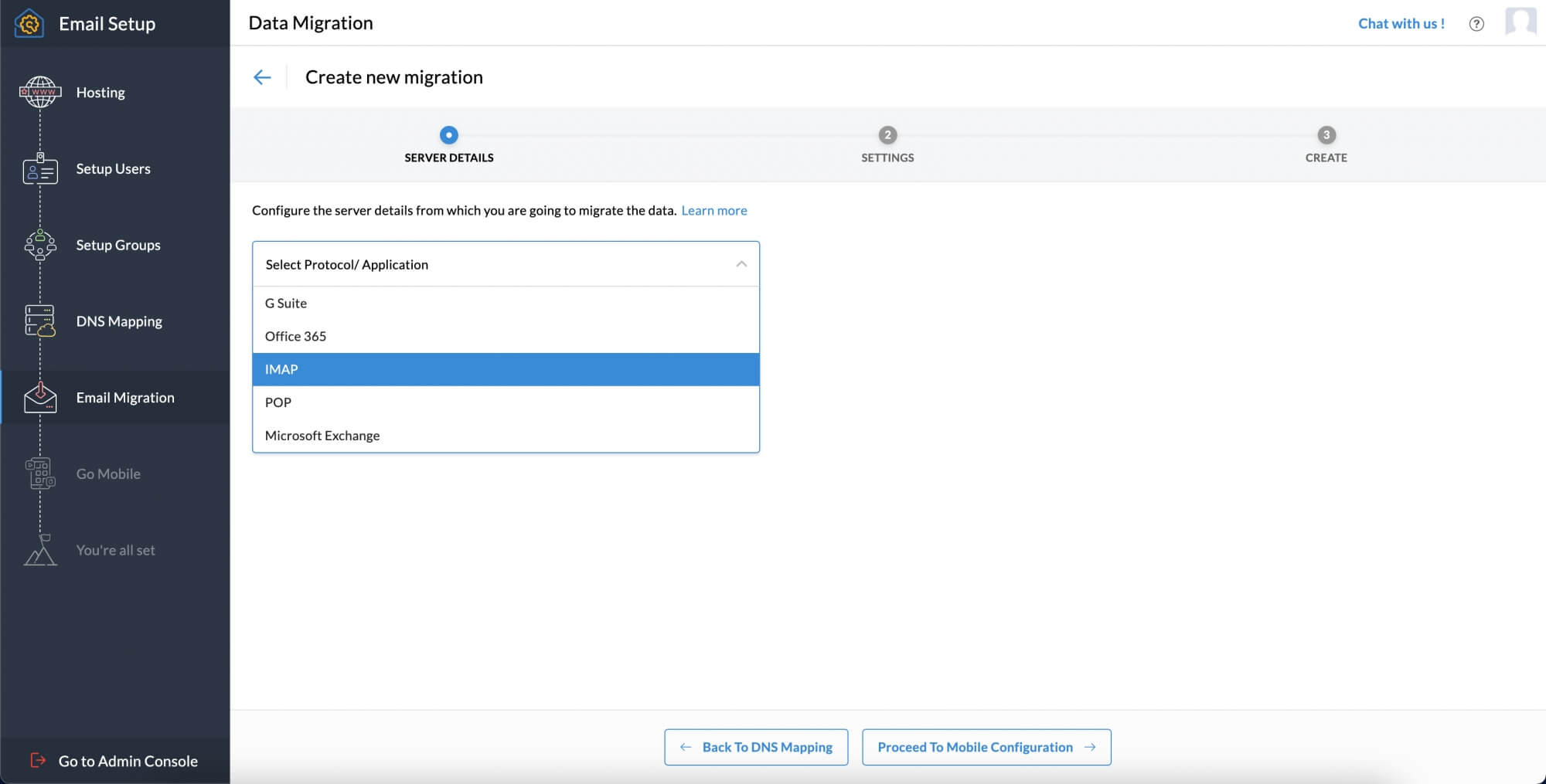 Server details Server details