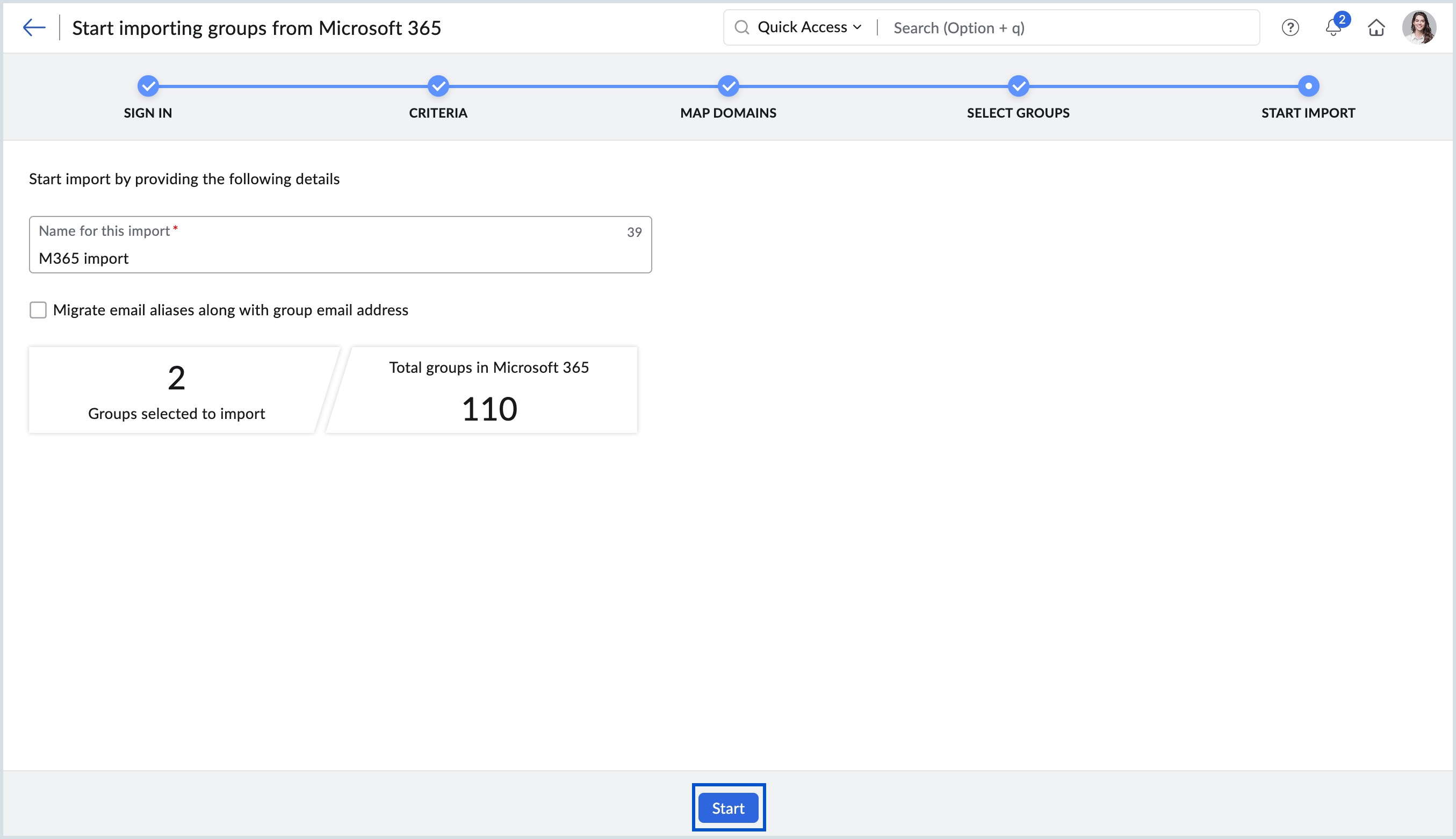 start importing groups from Microsoft 365 start importing groups from Microsoft 365