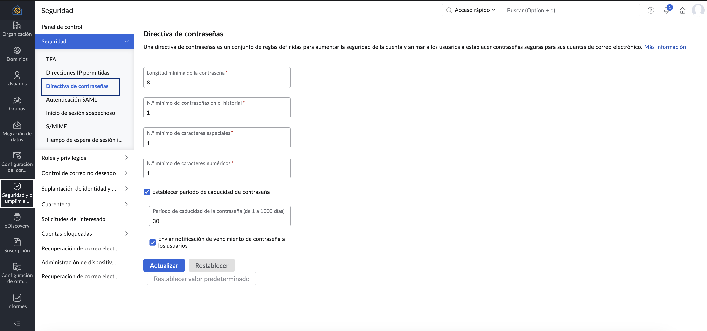 Política de contraseñas