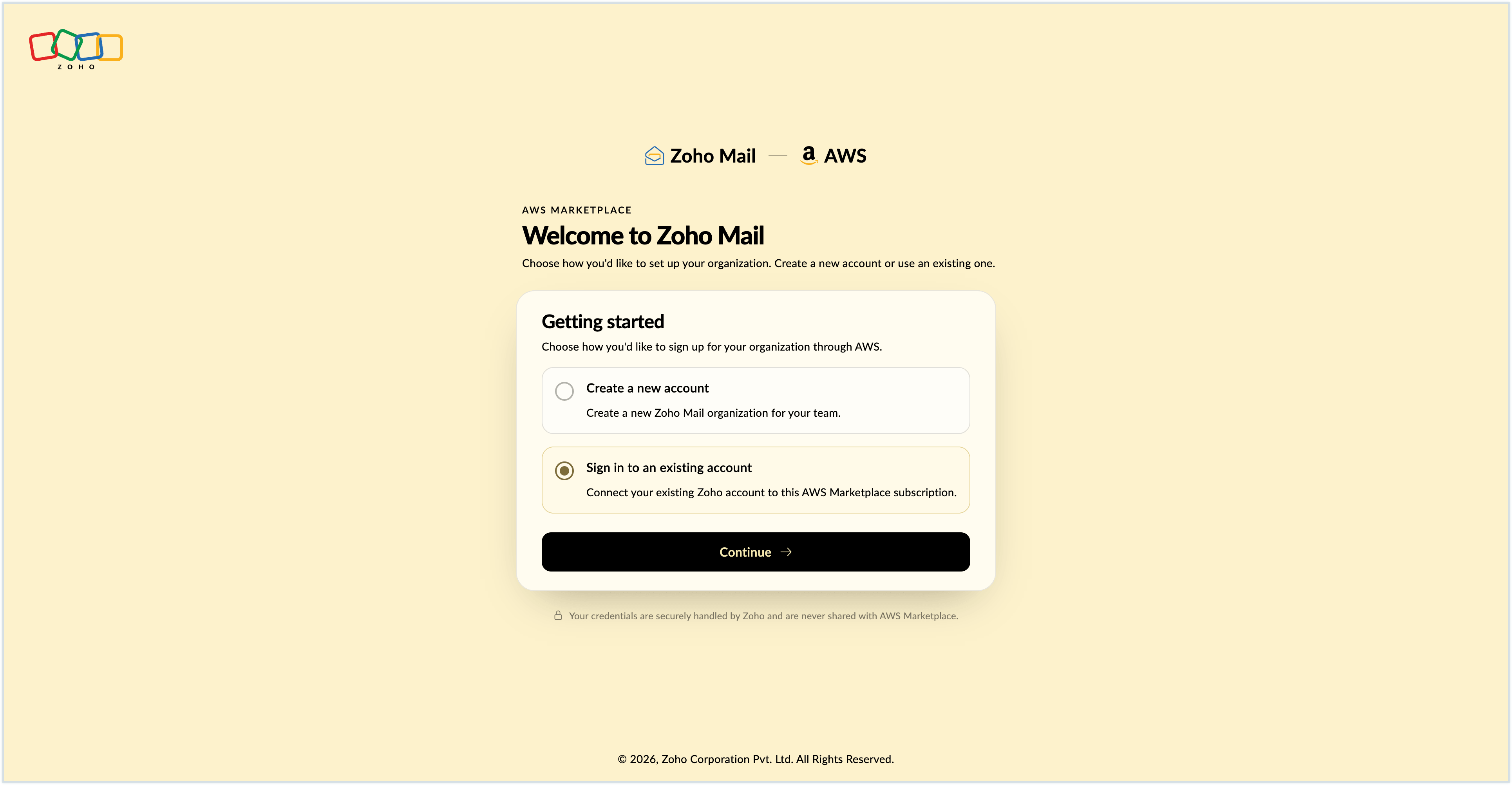 Use existing account Use existing account