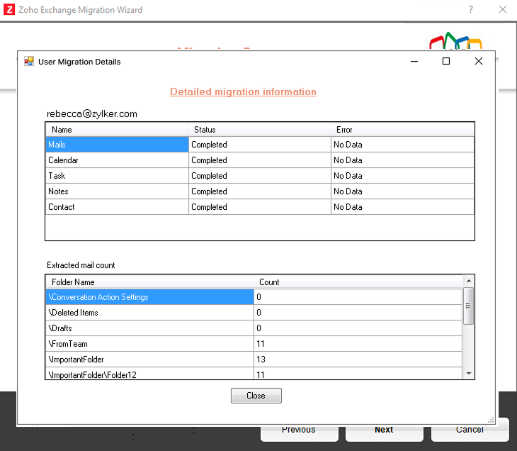 user migration details