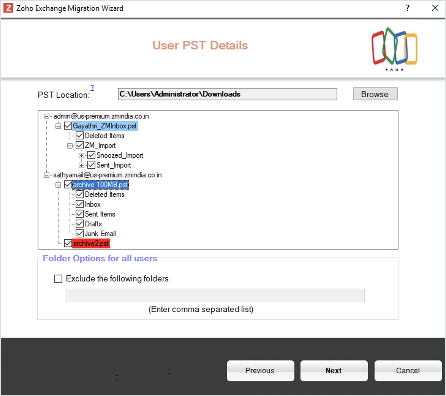 user PST details