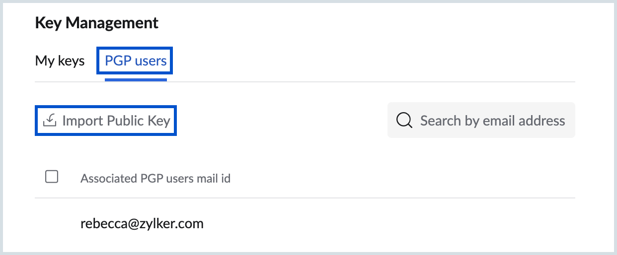 Import public key Import public key