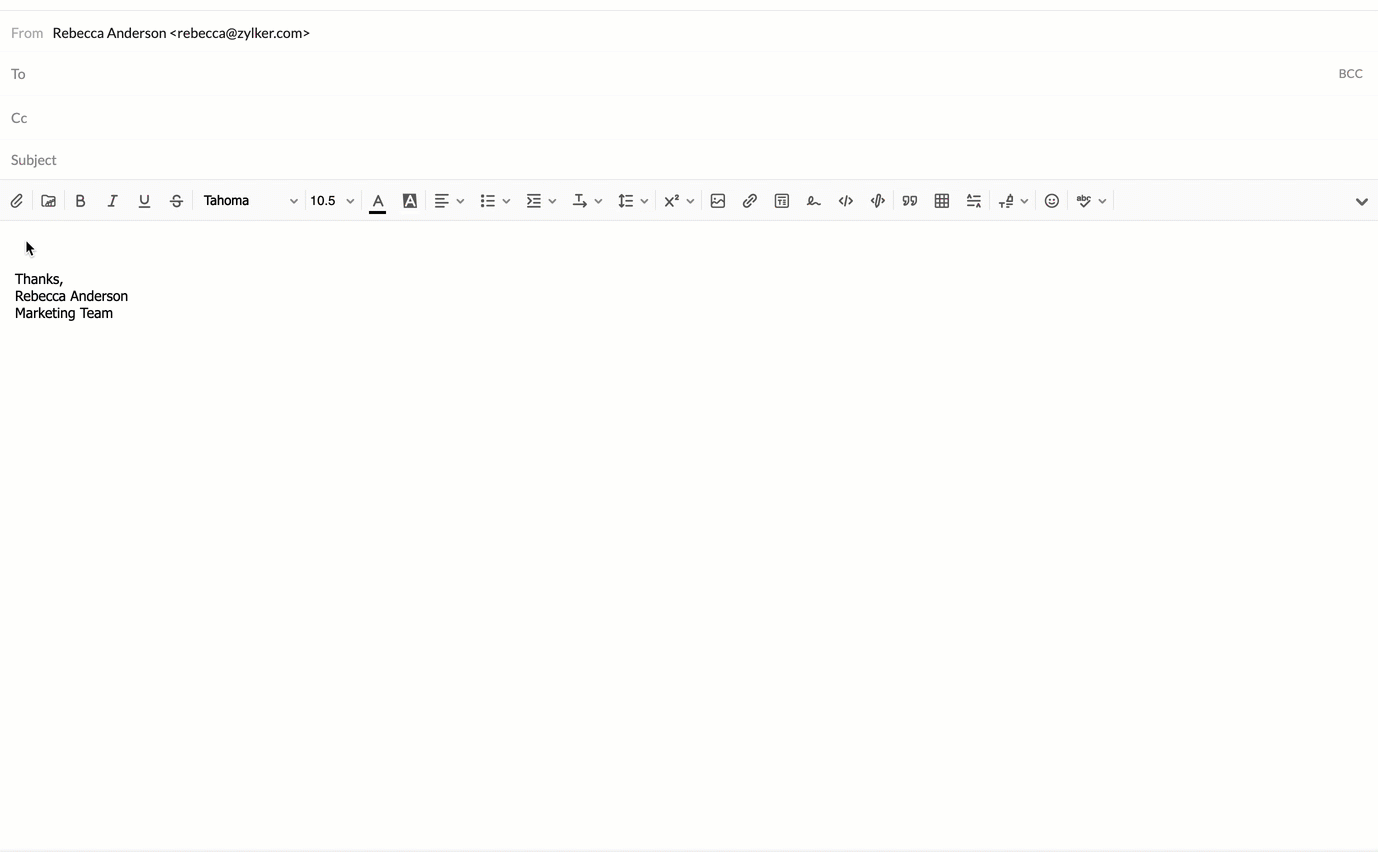 Zoho Mailでのホットキーの使用
