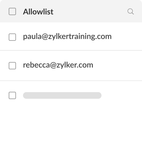 Spam protection allowlist