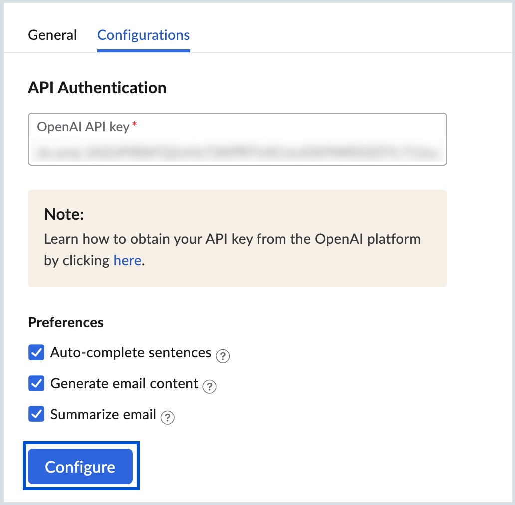 Configure Zia with API key Configure Zia with API key