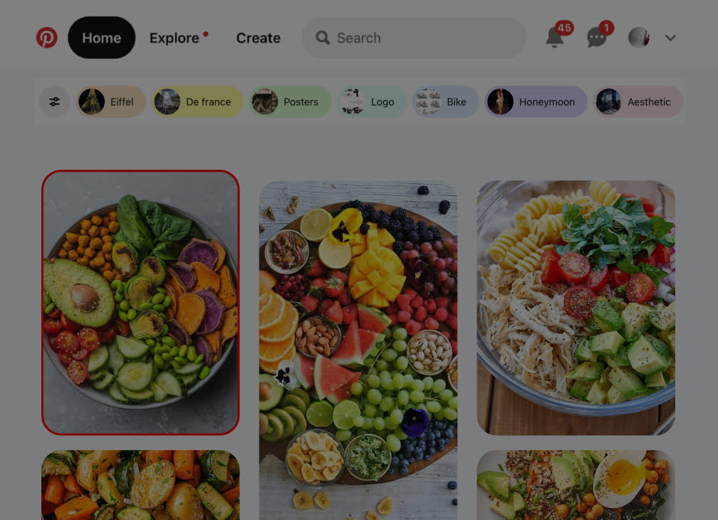 Notebook and Pinterest