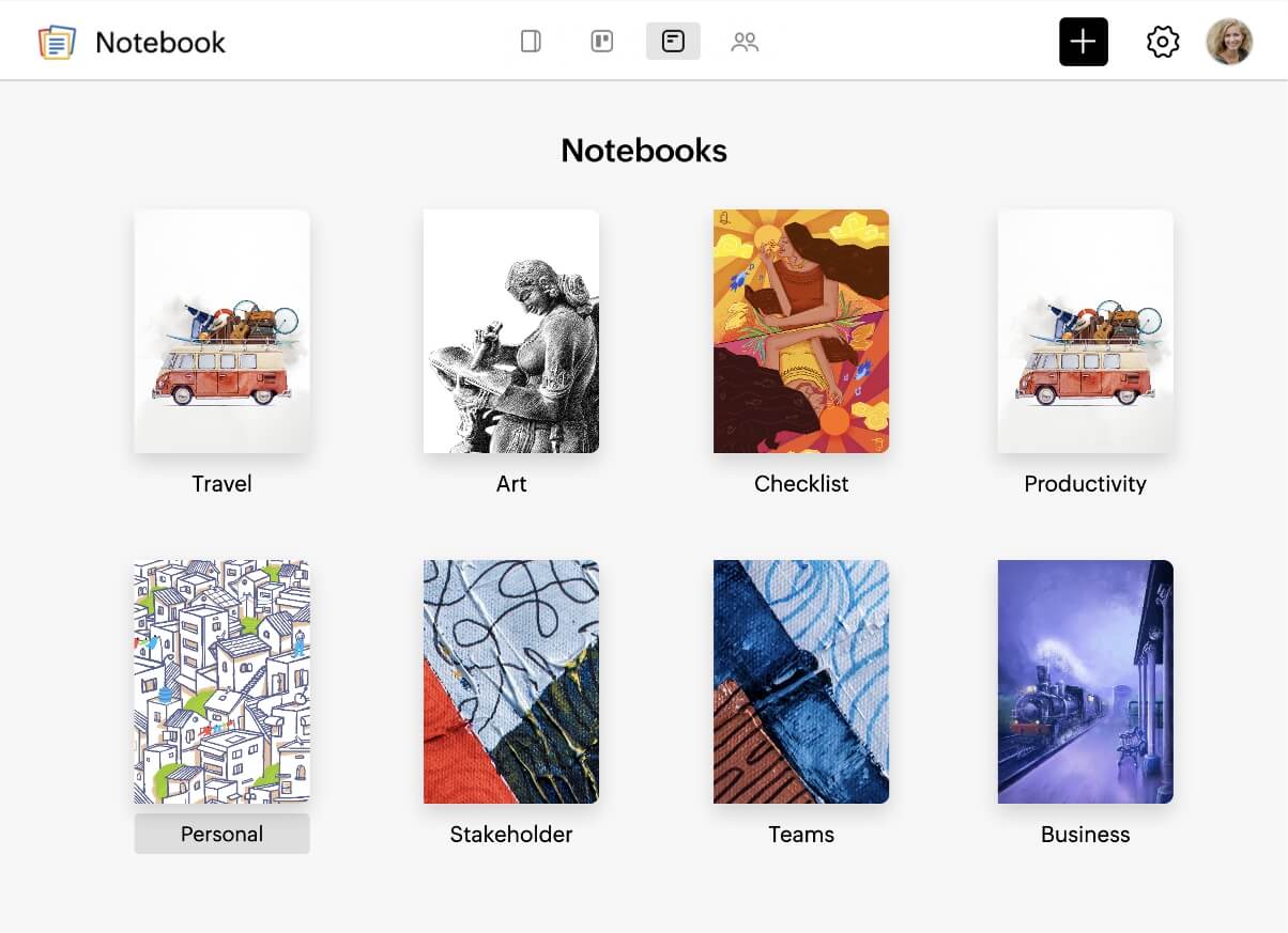 Organize your notes in notebooks