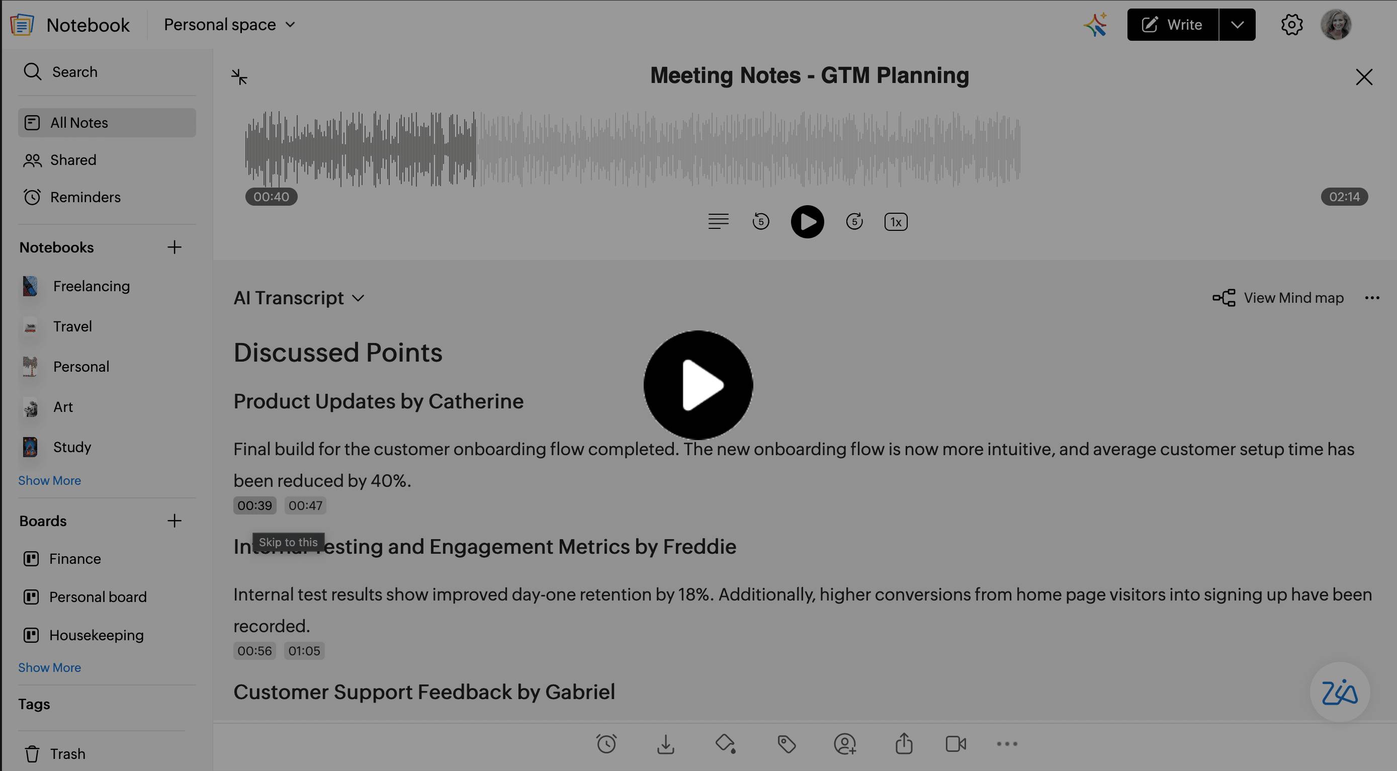 Turn audio, video, and meetings into searchable text