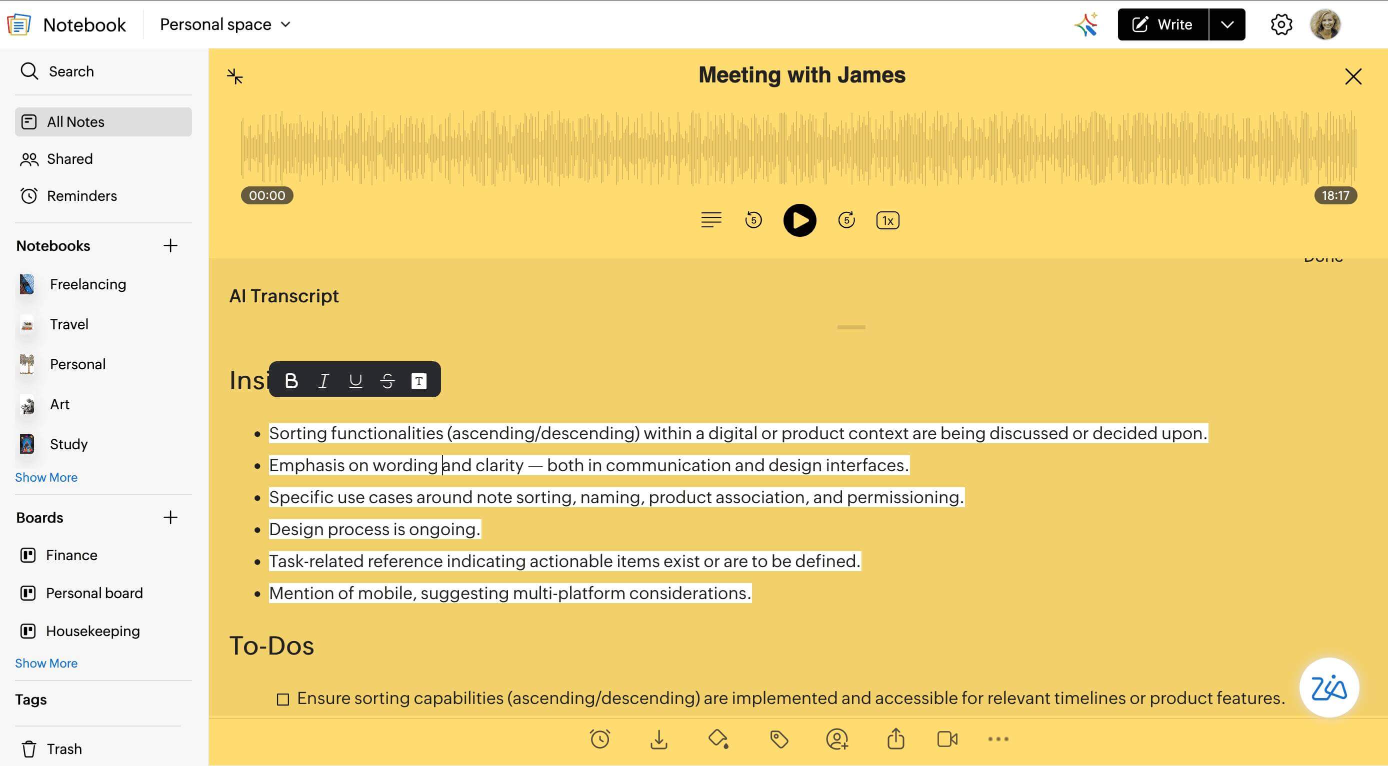 Clean, readable transcripts