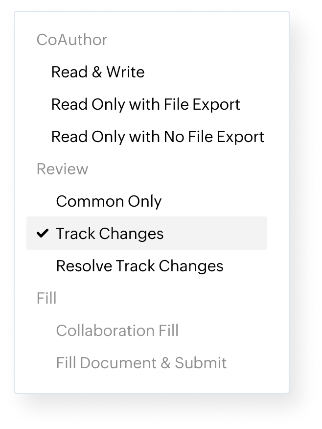 Set document access levels