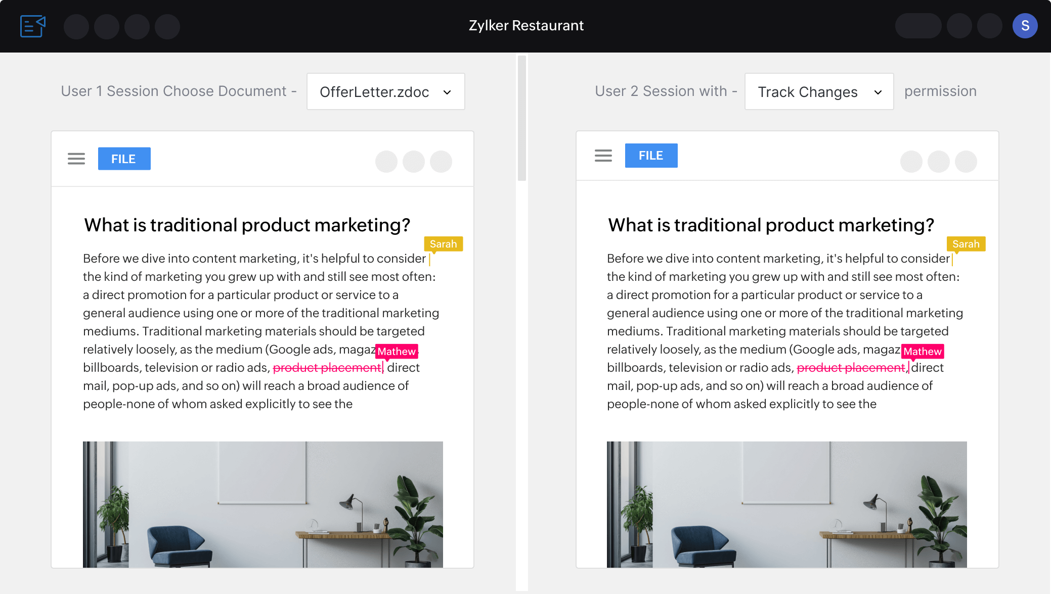 Collaborate instantly on your documents