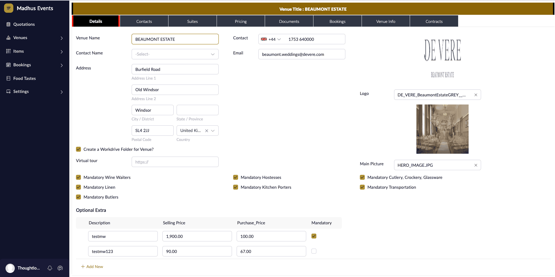 Venue pages with Zoho Creator