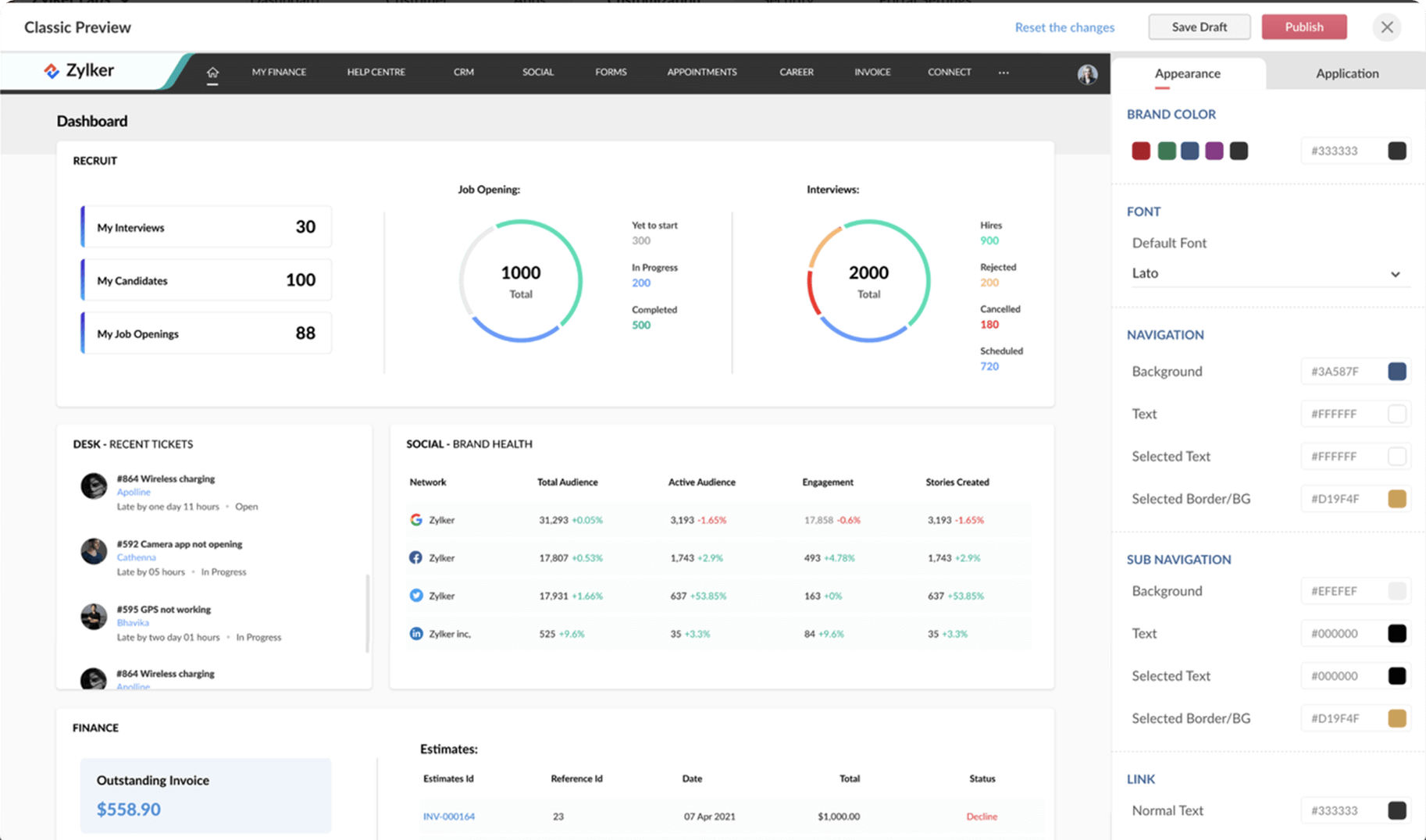 Unified client controls interface