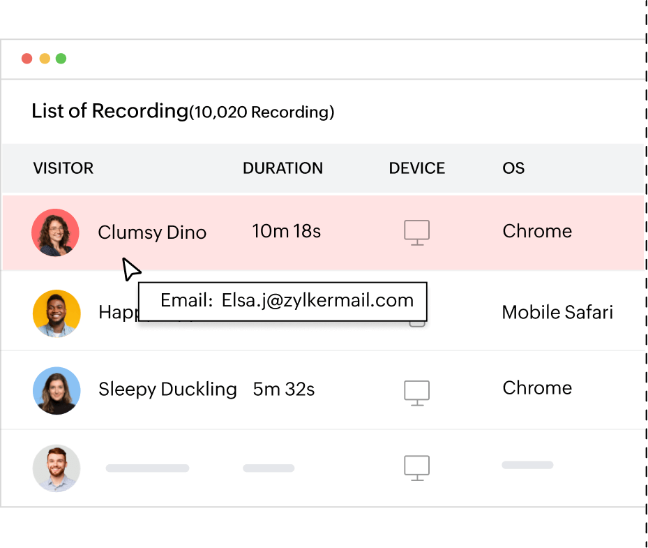 Website user interaction playback